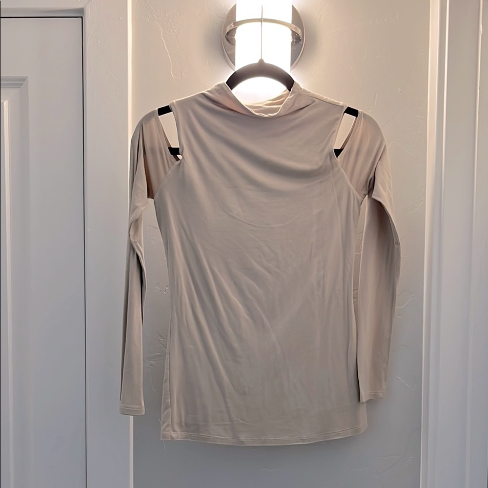 Bohme essentials cold shoulder long sleeve top
